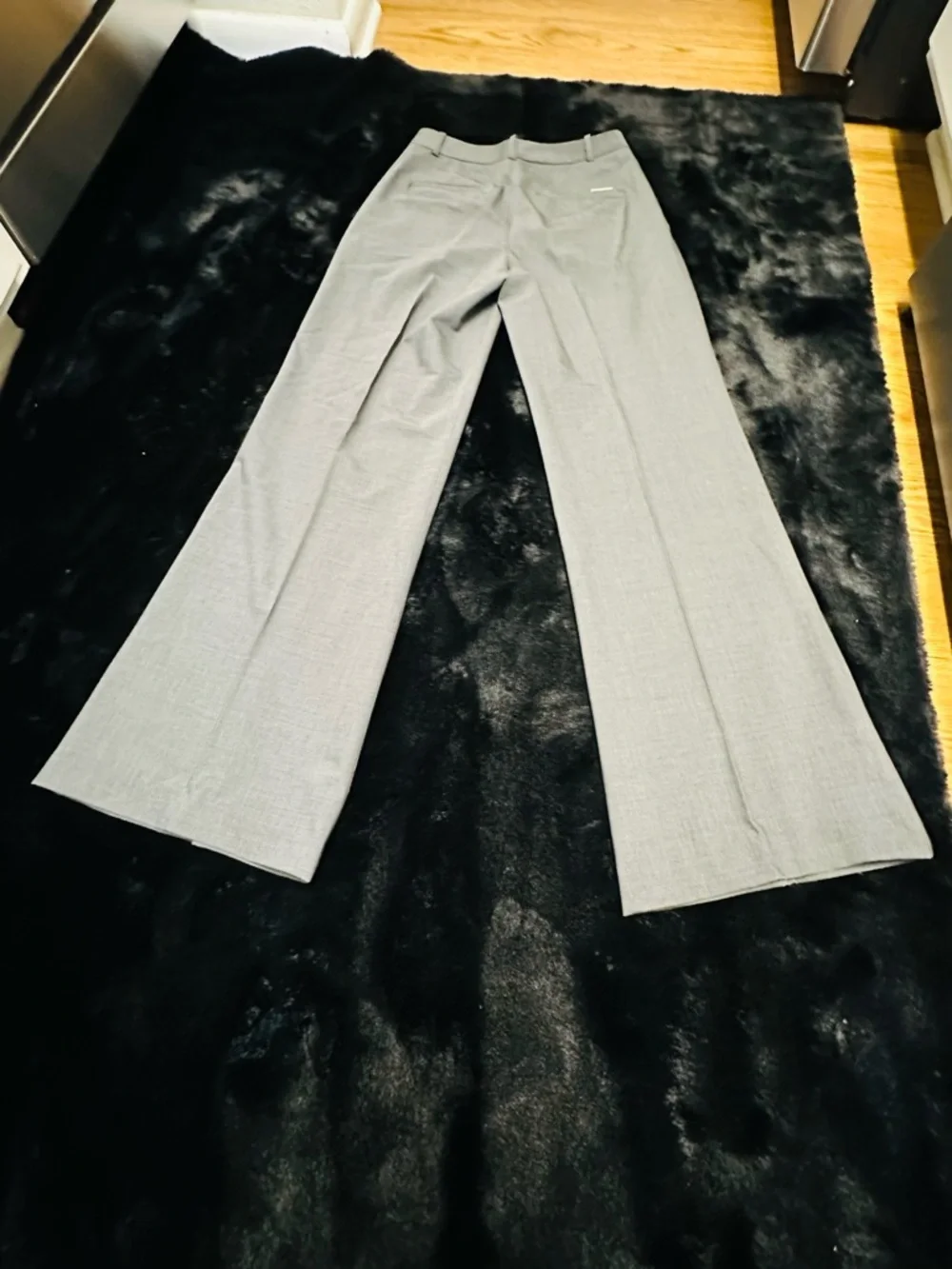 Michael Michael Kors Gray Wool Blend Wide Leg Trouser Pants Size 2